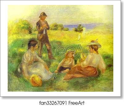 Free art print of Landscape in Berneval with People (Paysage à Berneval avec personnages) by Pierre-Auguste Renoir Free art print of Landscape in Berneval with People (Paysage à Berneval avec personnages) by Pierre-Auguste Renoir