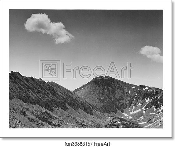 Free art print of Coloseum Mountain, Kings River Canyon (Proposed as a national park), California, 1936. Photographs of National Parks and Monuments, compiled 1941 - 1942, documenting the period ca. 1933 - 1942. by Ansel Adams (1902-1984) Free art print of Coloseum Mountain, Kings River Canyon (Proposed as a national park), California, 1936. Photographs of National Parks and Monuments, compiled 1941 - 1942, documenting the period ca. 1933 - 1942. by Ansel Adams (1902-1984)