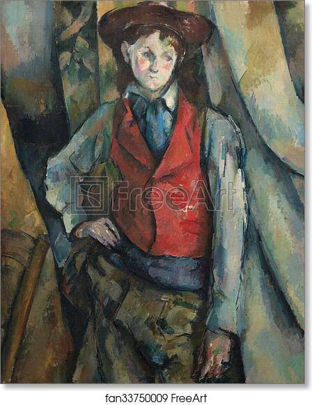 Free art print of Boy in a Red Waistcoat by Paul Cézanne