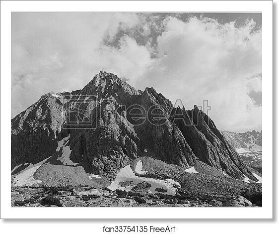 Free art print of Center Peak, Center Basin, Kings River Canyon (Proposed as a national park), California, 1936.  Photographs of National Parks and Monuments, compiled 1941 - 1942, documenting the period ca. 1933 - 1942. by Ansel Adams (1902-1984)