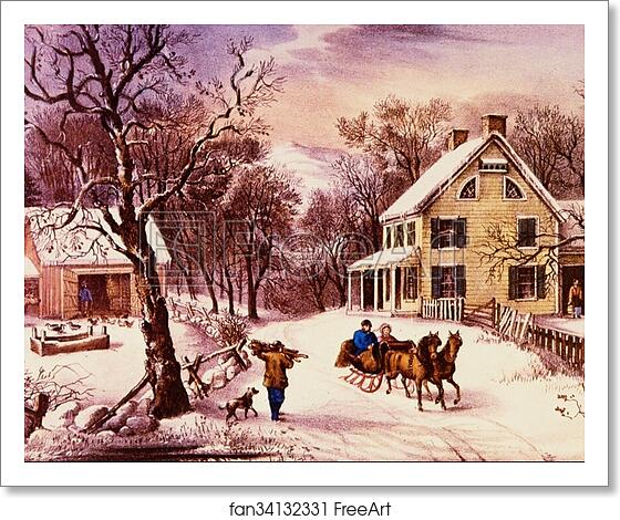 Free art print of American Homestead Winter by Currier & Ives Free art print of American Homestead Winter by Currier & Ives