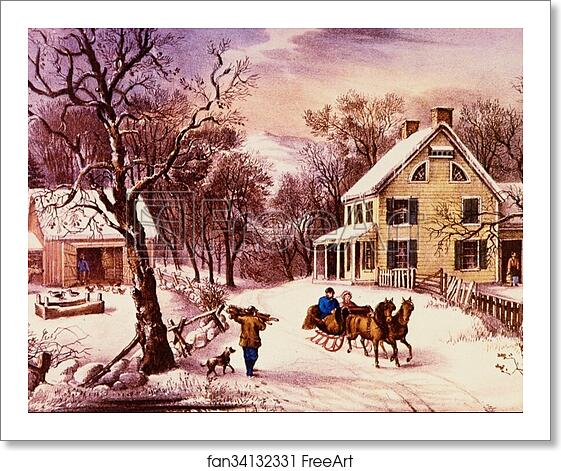 Free art print of American Homestead Winter by Currier & Ives Free art print of American Homestead Winter by Currier & Ives