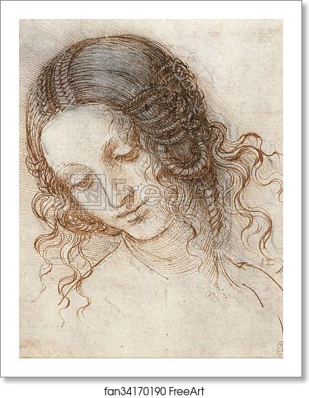 Free art print of Head of Leda by Leonardo Da Vinci