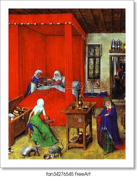 Free art print of The Birth of John the Baptist (miniature from the Très Belles Heures de Notre-Dame) by Jan Van Eyck Free art print of The Birth of John the Baptist (miniature from the Très Belles Heures de Notre-Dame) by Jan Van Eyck