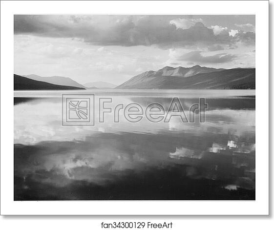 Free art print of Lake and mountains, "McDonald Lake, Glacier National Park," Montana. Photographs of National Parks and Monuments, compiled 1941 - 1942, documenting the period ca. 1933 - 1942. by Ansel Adams (1902-1984) Free art print of Lake and mountains, "McDonald Lake, Glacier National Park," Montana. Photographs of National Parks and Monuments, compiled 1941 - 1942, documenting the period ca. 1933 - 1942. by Ansel Adams (1902-1984)