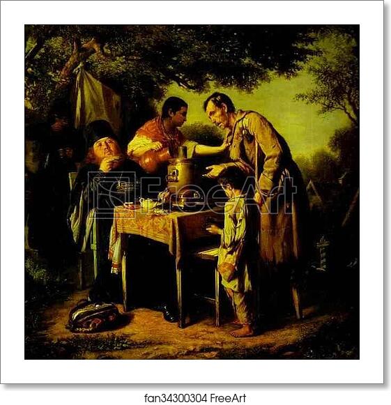 Free art print of Tea-Party at Mytishchi near Moscow by Vasily Perov Free art print of Tea-Party at Mytishchi near Moscow by Vasily Perov