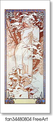 Free art print of Winter by Alphonse Mucha Free art print of Winter by Alphonse Mucha