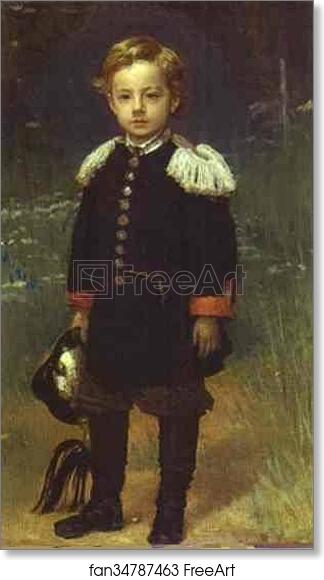 Free art print of Portrait of Sergey Kramskoy, the Artist's Son, as a Child by Ivan Kramskoy