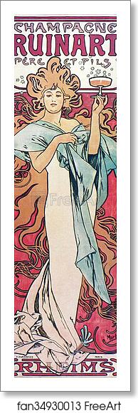 Free art print of Champagne Ruinart by Alphonse Mucha Free art print of Champagne Ruinart by Alphonse Mucha