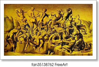 Free art print of The Battle of Cascina, copy after Michelangelo, central section of the cartoon by Michelangelo