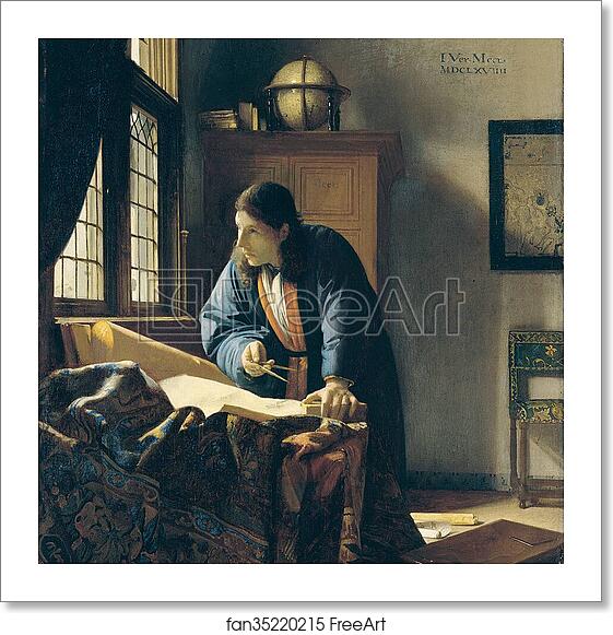 Free art print of The Geographer by Johannes Vermeer Free art print of The Geographer by Johannes Vermeer