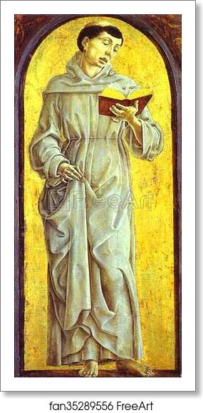 Free art print of St. Anthony of Padua Reading by Cosmè Tura (A.K.A. Cosimo Tura)