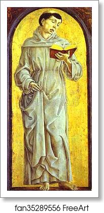 Free art print of St. Anthony of Padua Reading by Cosmè Tura (A.K.A. Cosimo Tura)