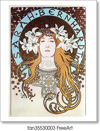 Free art print of Sarah Bernhardt by Alphonse Mucha Free art print of Sarah Bernhardt by Alphonse Mucha