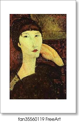 Free art print of Adrienne (Woman with Bangs) by Amedeo Modigliani