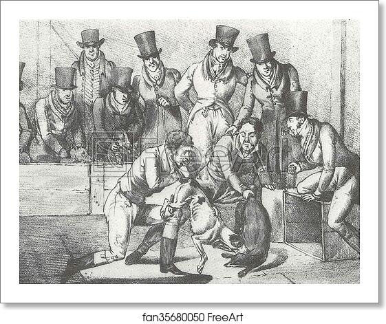 Free art print of Badger Baiting, London, Circa 1824 by Henry Thomas Alken Free art print of Badger Baiting, London, Circa 1824 by Henry Thomas Alken