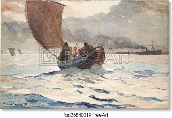 Free Art Print Of Returning Fishing Boats By Winslow Homer | FreeArt ...