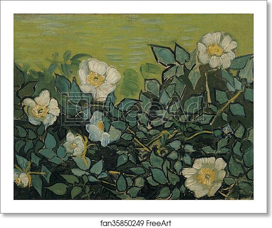 Free art print of Wild roses by Vincent Van Gogh