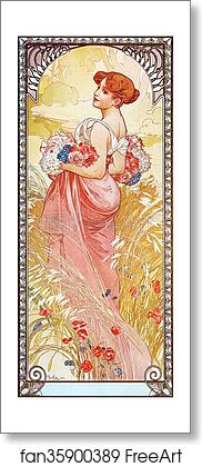 Free art print of Summer by Alphonse Mucha Free art print of Summer by Alphonse Mucha