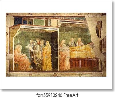 Free art print of Birth and Naming of John the Baptist by Giotto