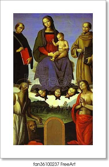 Free art print of Madonna and Child with Four Saints (Tezi Altarpiece) by Pietro Perugino Free art print of Madonna and Child with Four Saints (Tezi Altarpiece) by Pietro Perugino
