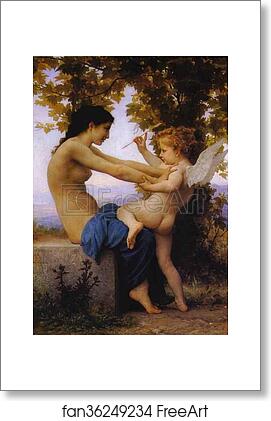 Free art print of Young Girl Defending Herself against Eros by William-Adolphe Bouguereau