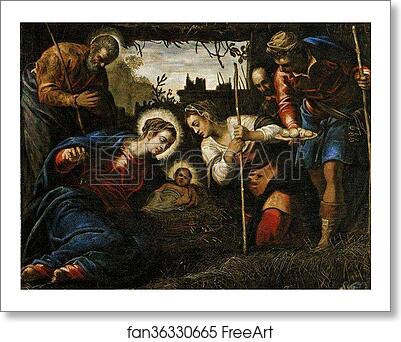 Free art print of Adoration of the Shepherds. Detail by Jacopo Robusti, Called Tintoretto