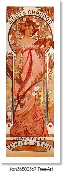 Free art print of Moet & Chandon by Alphonse Mucha