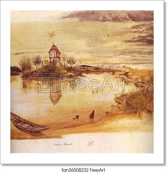 Free art print of House by a Pond by Albrecht Dürer