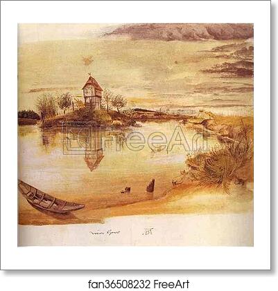 Free art print of House by a Pond by Albrecht Dürer