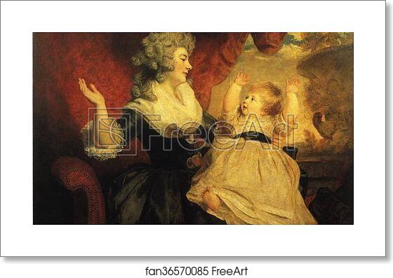 Free art print of Georgiana, Duchess of Devonshire, and Her Daughter by Sir Joshua Reynolds