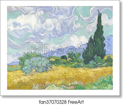 Free art print of Cornfield with Cypresses by Vincent Van Gogh Free art print of Cornfield with Cypresses by Vincent Van Gogh