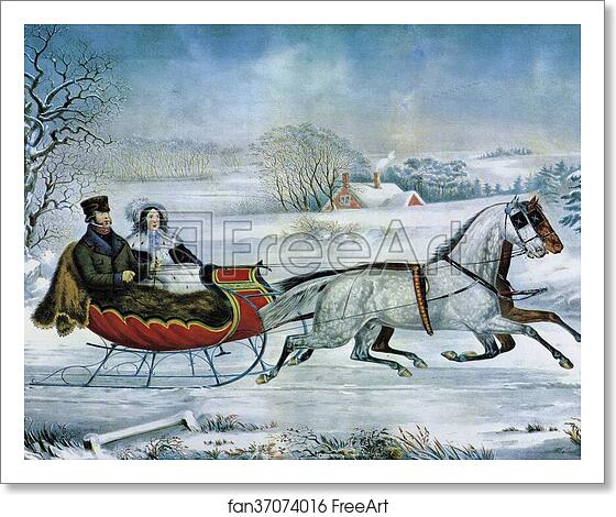 Free art print of The Road - Winter by Currier & Ives Free art print of The Road - Winter by Currier & Ives