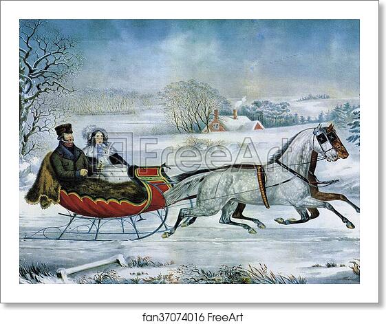 Free art print of The Road - Winter by Currier & Ives Free art print of The Road - Winter by Currier & Ives