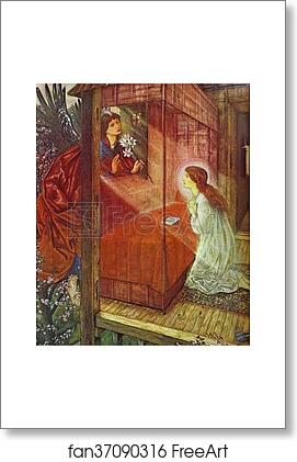 Free art print of The Annunciation. The Flower of God by Sir Edward Coley Burne-Jones