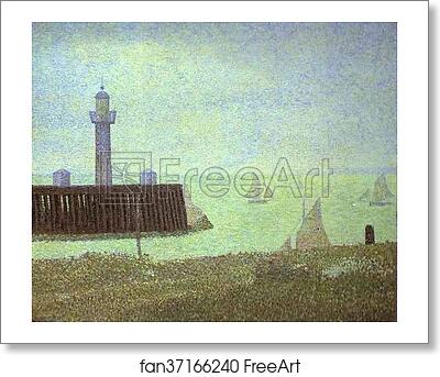 Free art print of The End of a Jetty, Honfleur by Georges Seurat