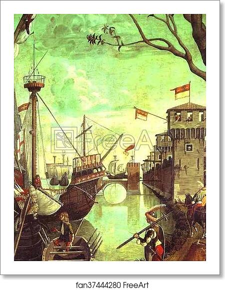 Free art print of The Legend of St. Ursula: Arrival in Cologne. Detail by Vittore Carpaccio Free art print of The Legend of St. Ursula: Arrival in Cologne. Detail by Vittore Carpaccio