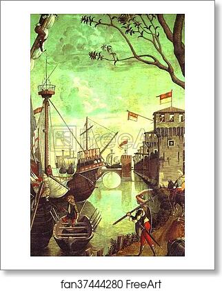 Free art print of The Legend of St. Ursula: Arrival in Cologne. Detail by Vittore Carpaccio