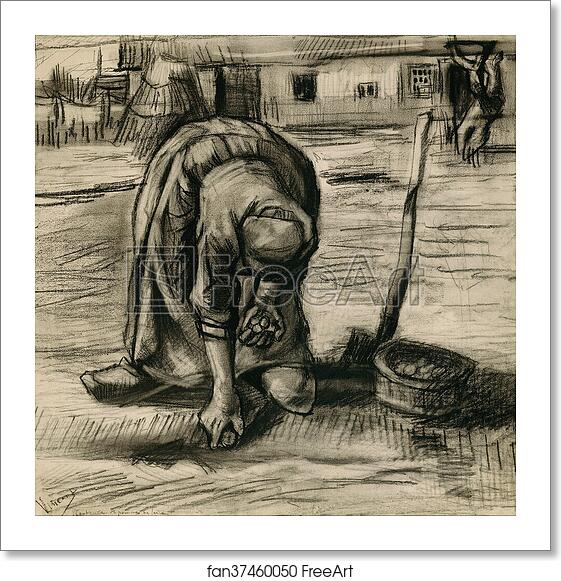 Free art print of Peasant Woman Planting Potatoes by Vincent Van Gogh Free art print of Peasant Woman Planting Potatoes by Vincent Van Gogh