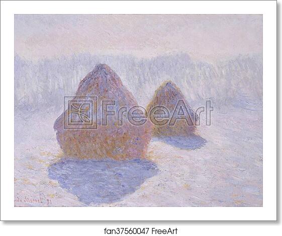 Free art print of Haystacks (Effect of Snow and Sun) by Claude Monet Free art print of Haystacks (Effect of Snow and Sun) by Claude Monet