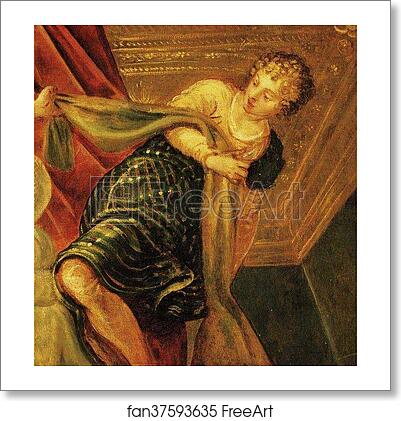 Free art print of Joseph and Potiphar's Wife. Detail by Jacopo Robusti, Called Tintoretto