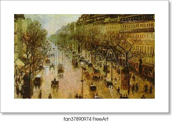 Free art print of The Boulevard Montmartre on a Winter Morning by Camille Pissarro Free art print of The Boulevard Montmartre on a Winter Morning by Camille Pissarro
