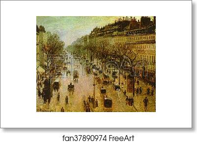 Free art print of The Boulevard Montmartre on a Winter Morning by Camille Pissarro