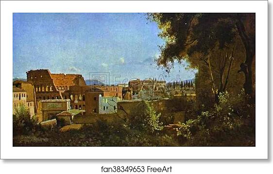 Free art print of The Colosseum: View from the Farnese Gardens by Jean-Baptiste-Camille Corot Free art print of The Colosseum: View from the Farnese Gardens by Jean-Baptiste-Camille Corot