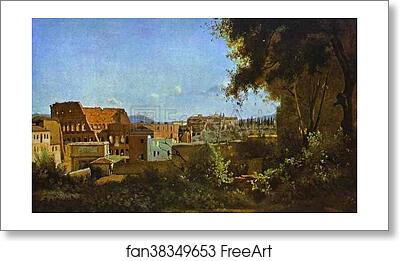 Free art print of The Colosseum: View from the Farnese Gardens by Jean-Baptiste-Camille Corot