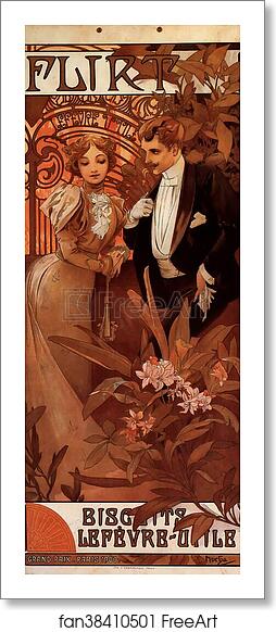 Free Art Print Of Flirt Biscuits Lefevre Utile By Alphonse Mucha Freeart Fan