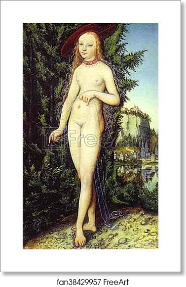 Free art print of Venus Standing in a Landscape by Lucas Cranach The Elder