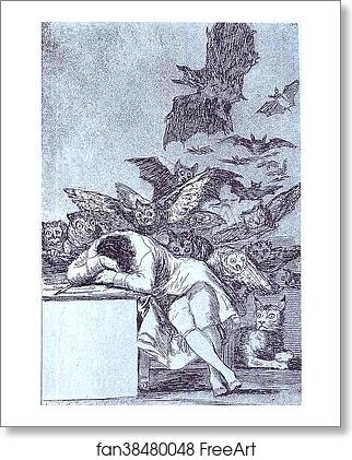 Free art print of The Sleep of Reason Produces Monsters. (El sueno de la razon produce monstruos) by Francisco De Goya Y Lucientes