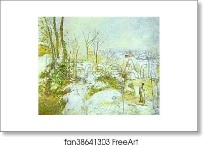 Free art print of Cottage at Pontoise in the Snow by Camille Pissarro