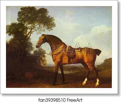 Free art print of A Saddled Bay Hunter by George Stubbs